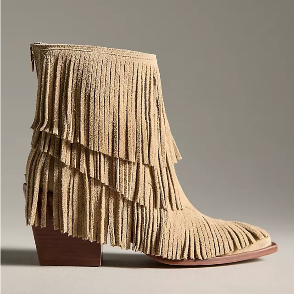 DOLCE VITA Torey Suede Fringe Ankle Booties